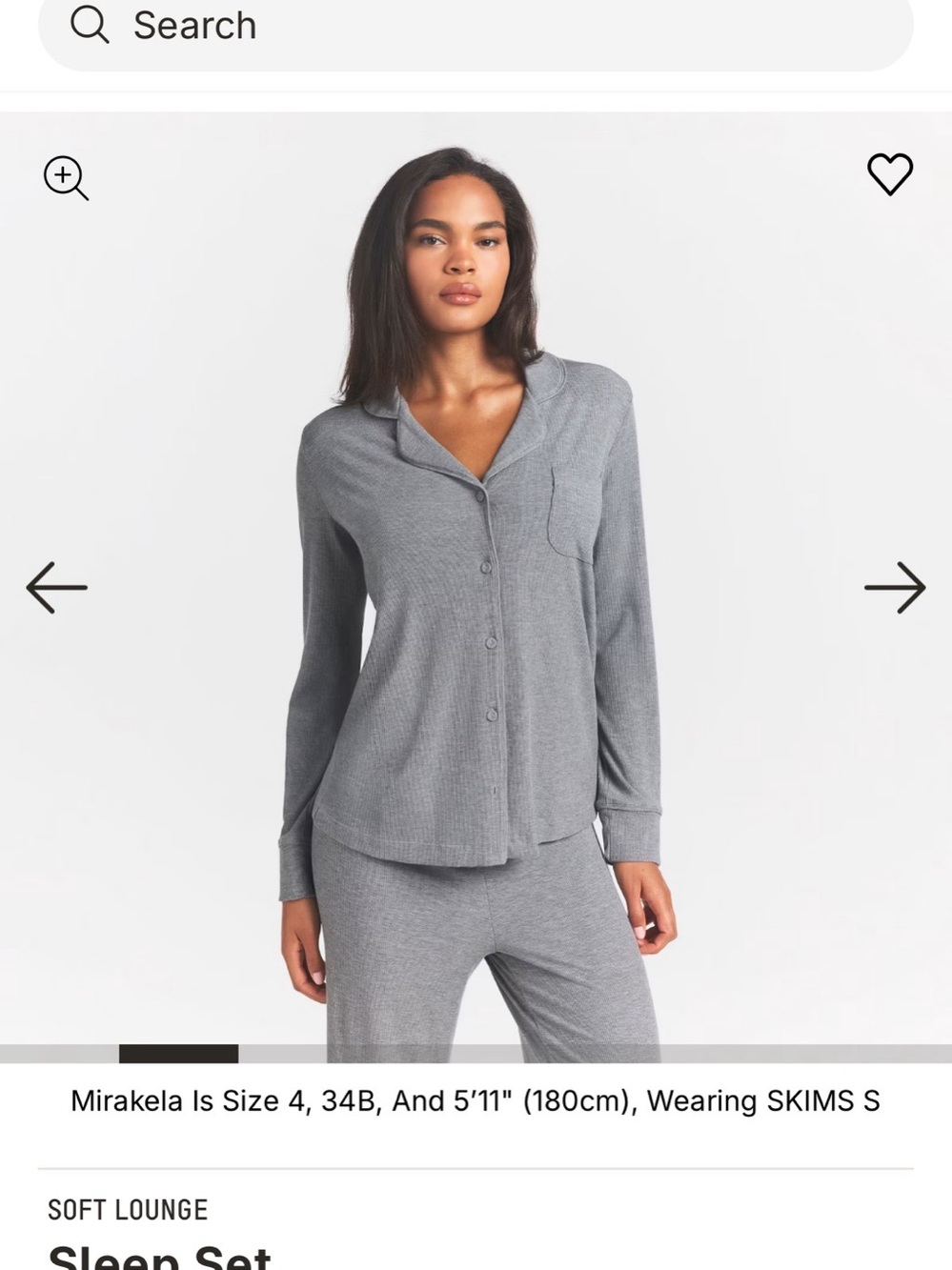 SKIMS Soft Lounge Sleep Set Gray Soft Lounge Set Size Small - Picture 2 of 6